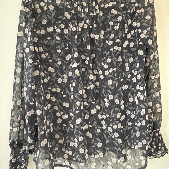 Lovestitch Floral Sheer Blouse - Black and Cream - Picture 2 of 4